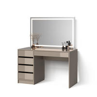 SCHMINKTISCH Imola Greige 120 cm mit LED-Spiegel - Greige, Holzwerkstoff (120/75/55cm) - Livinity®