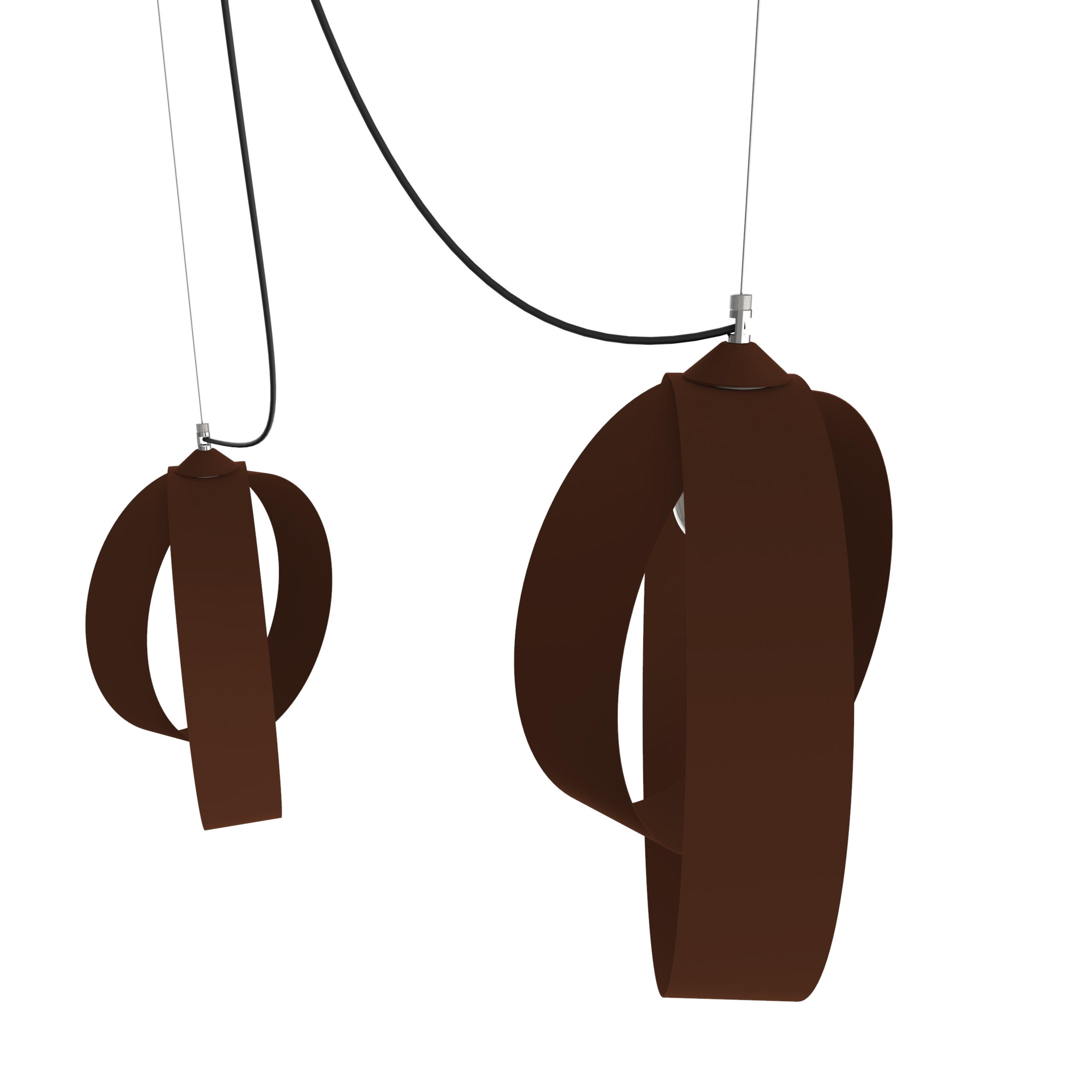 Thumbnail - Lumicom Hängeleuchte, Dunkelbraun, Metall, Freiform,Freiform, 40x120x40 cm, Lampen & Leuchten, Innenbeleuchtung, Hängela...