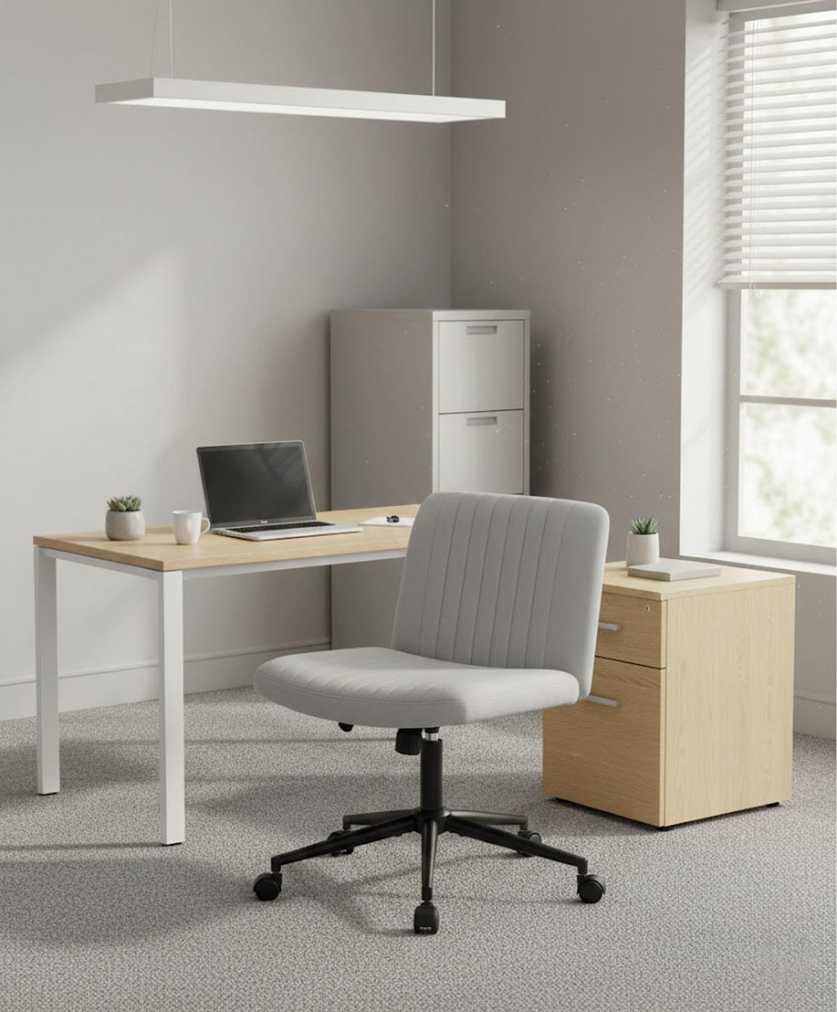 BÜROSTUHL Lynox Samt hellgrau - Hellgrau/Schwarz, Metall (62/98/65cm) - TPFLiving