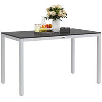 GARTENTISCH DE-07255 Aluminium, wetterfest mit Holzoptik Schwarz - Schwarz, Metall (120/70/72cm) - ComfortXL