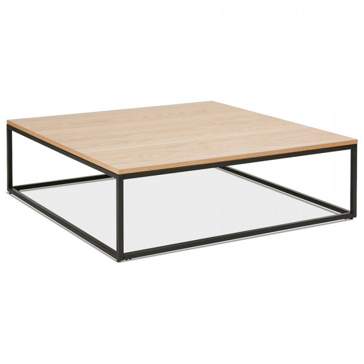 LOUNGETISCH Beige 110x110x35 cm - Beige/Schwarz, Holz/Metall (110/110/35cm) - AlterEgo