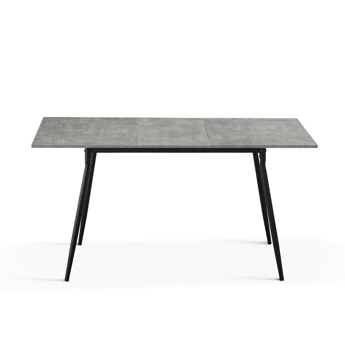 ESSTISCH LIO 120-160/80/76 cm - Schwarz/Grau, Holzwerkstoff/Metall (120/80/76cm) - B&D Home