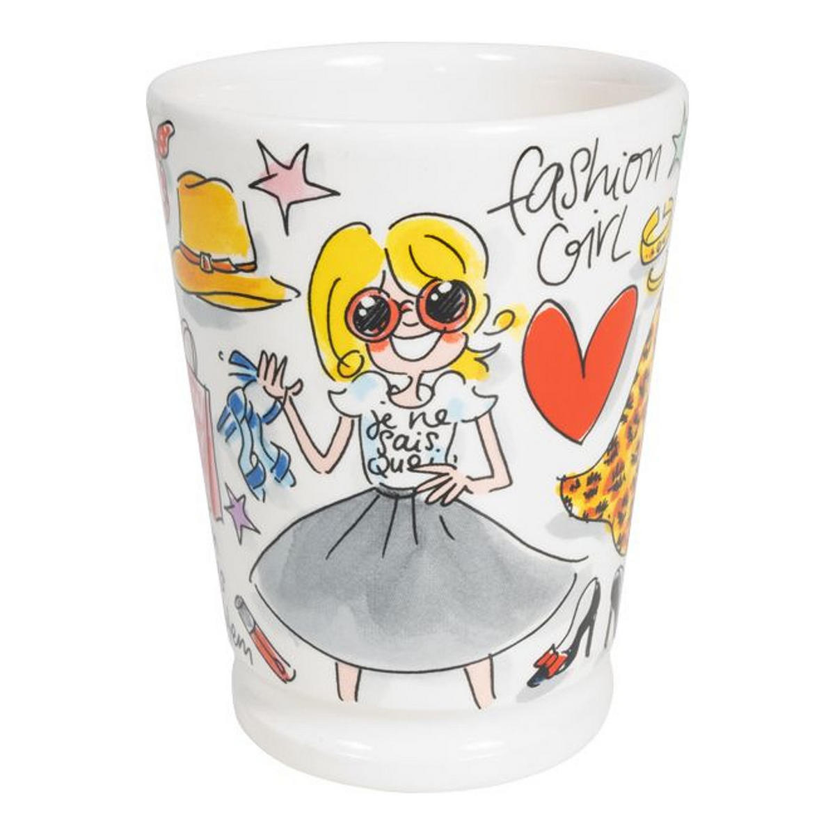 XL-BECHER Modisches Mädchen in Bunt - 500 ml - Multicolor, Keramik (0.5L) - Blond Amsterdam