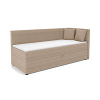 BOXBETT ROBERTO 100/200 in Cord Beige H4 rechts - Beige, Holz/Holzwerkstoff (100/200cm) - Deine Möbel 24