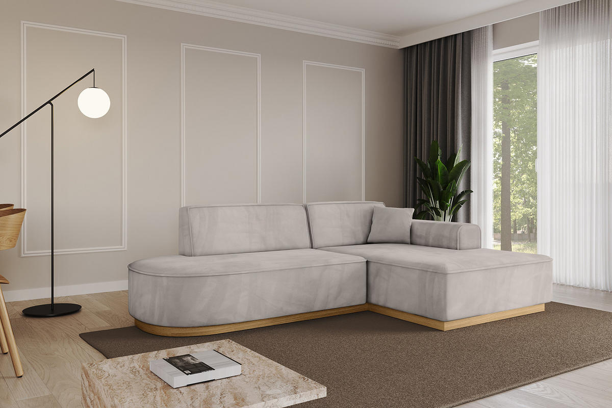 ECKSOFA Ottomane Rechts IREA-L1-v2 - 234x171x83 cm Hellbraun - Hellbraun, Holzwerkstoff/Textil (171/234cm) - ALTDECOR