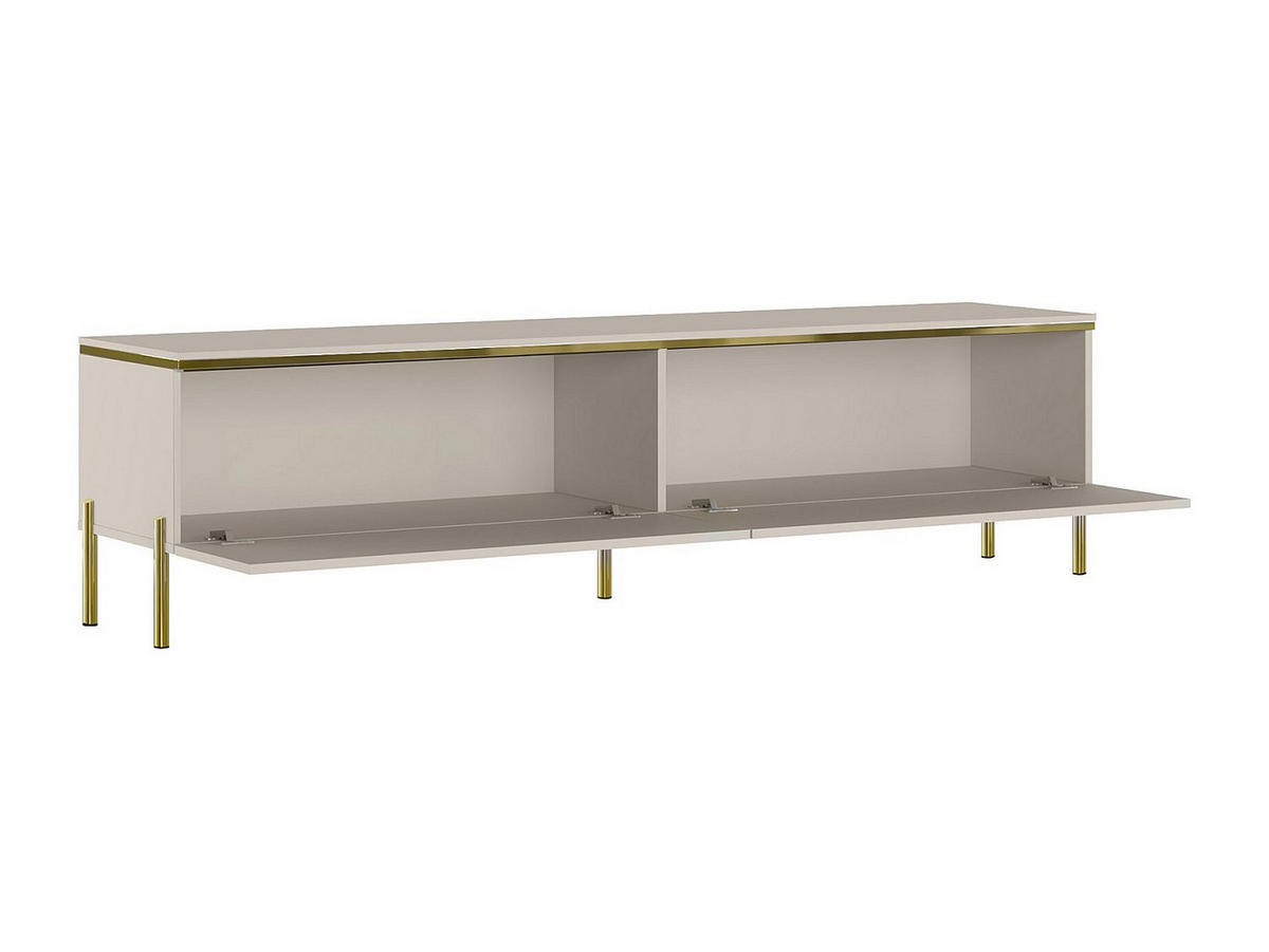 TV-MÖBEL mit 2 Türen - Beige & Goldfarben - VUKIA - Beige, Holz (39.6/46.8/180cm) - Pascal Morabito