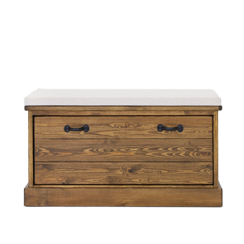 SCHUHSCHRANK aus Massivholz Rustyk 1 - Dunkelbraun, Holz (100/50/40cm) - Seart