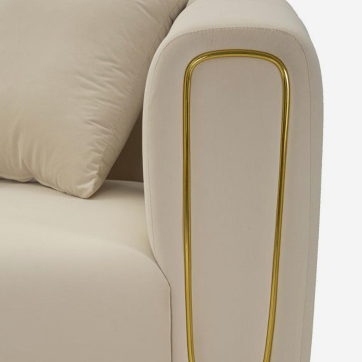 2-SITZER Sofa Samt Alma - Beige - Beige, Textil (81/71/155cm) - Pasmara