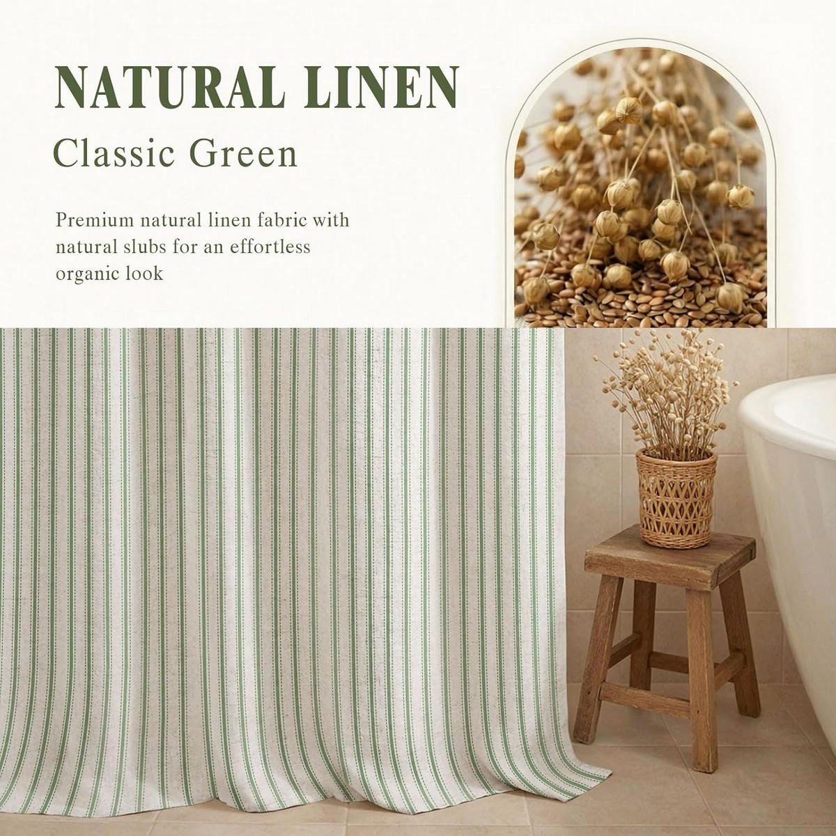 DUSCHVORHANG – Grün (180 × 180 cm) - Hellgrün, Textil (180/180cm)
