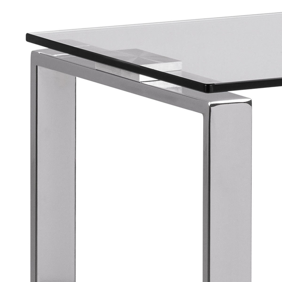 KONSOLENTISCH - Glas / Metall - Chromfarben, Glas/Metall (40/110/76cm) - home24