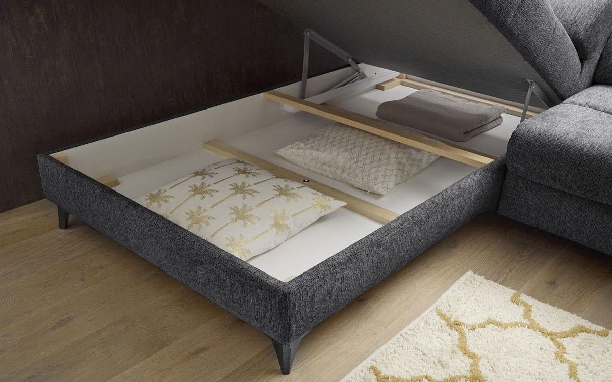 ECKSOFA mit elektrischer Wallaway-Funktion und vielseitigen Anpassungsmöglichkeiten - Anthrazit, Textil (282/198cm) - ed exciting design
