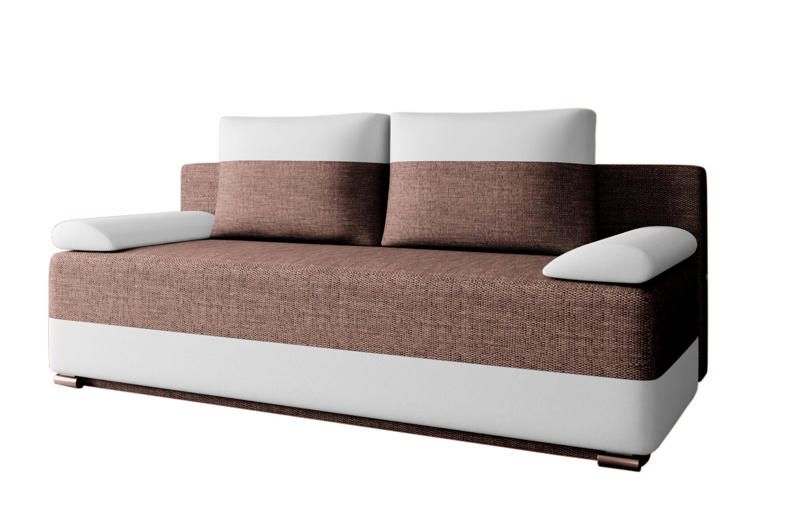 SCHLAFSOFA Atlanta - Braun + Weiß - Braun/Weiß, Holz (200/90/96cm) - Möblo