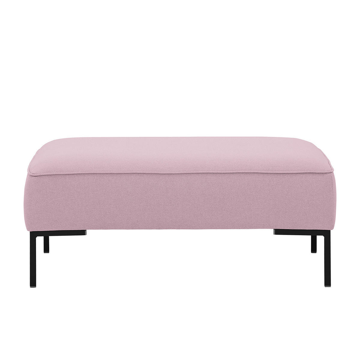 POLSTERHOCKER - Webstoff - Schwarz/Rosa, Textil (102/43/93cm) - home24