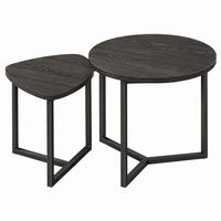 COUCHTISCH herzförmig 2er-Set Schwarz - Schwarz, Metall (45/45/50.5cm)