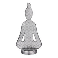 LED AUSSENLEUCHTE Buddha Silber Metall - Silberfarben, Metall (19/12/36cm)