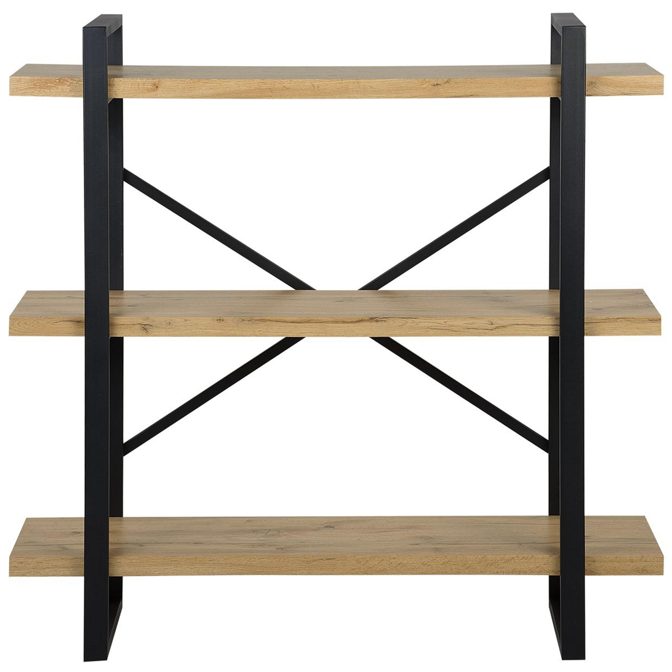 REGAL 3 Fächer Timber - Hellbraun, Holzwerkstoff (111/111/35cm) - Beliani