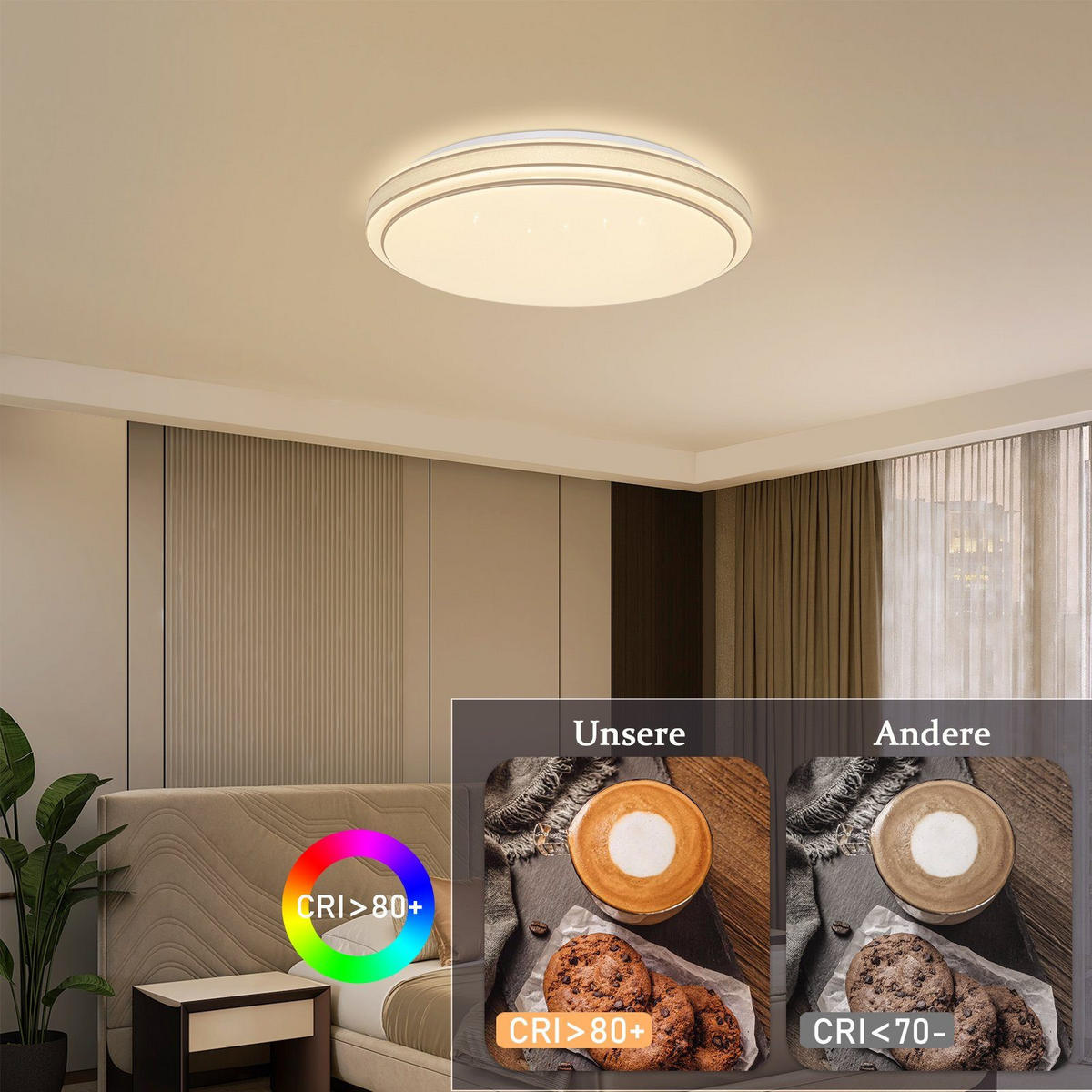 LED-DECKENLEUCHTE Zwillingsring 27/27/6 cm - Silberfarben, Kunststoff (27/27/6cm) - Nettlife