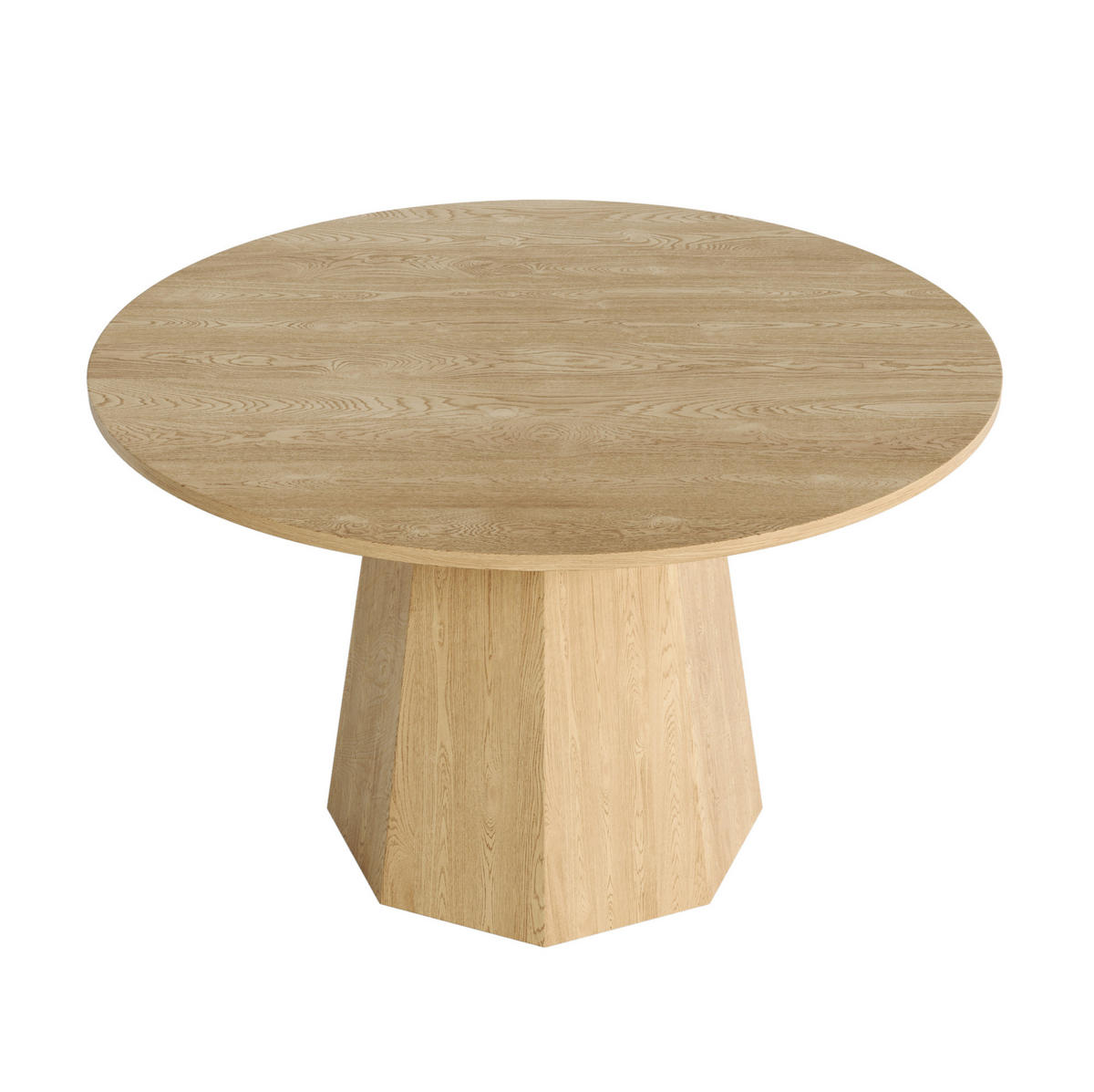 ESSTISCH rund 120 cm in Eichefarbe für 4-6 Personen, skandinavisches Design - Eichefarben, Holzwerkstoff (120/120/75cm) - Flora Grace