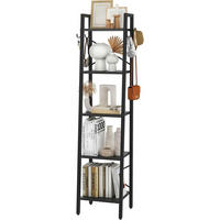 BÜCHERREGAL Leiterregal 5 Ebenen Schwarz 34 x 30 x 160 cm - Schwarz, Metall (30/160/34cm)