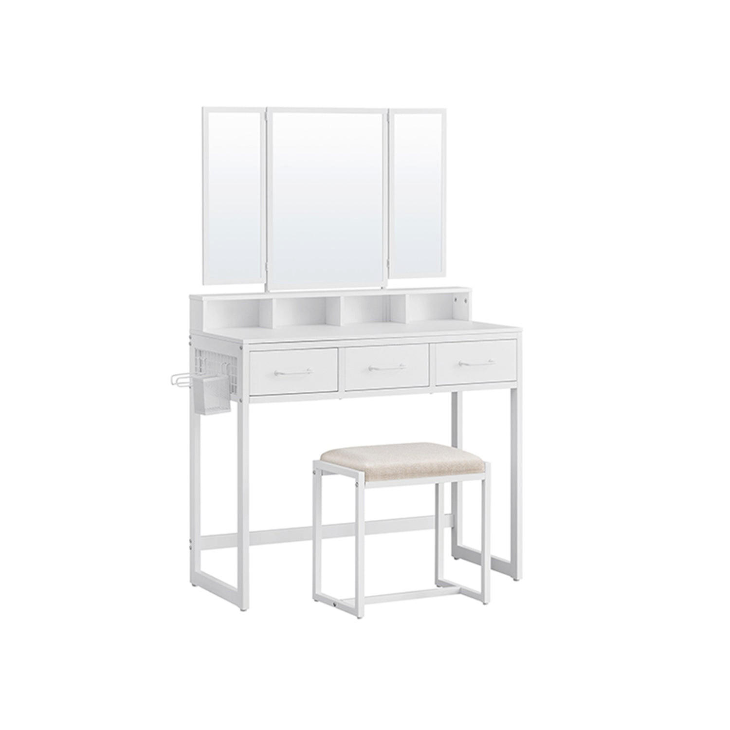 SCHMINKTISCH KINGSTOWN - Weiß, Glas (90/141/40cm) - Hansiro
