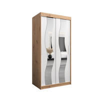SCHWEBETÜRENSCHRANK 200/100/62 2-türig - Silberfarben/Weiß, Holz/Kunststoff (100/200/62cm) - Abiks Möbel