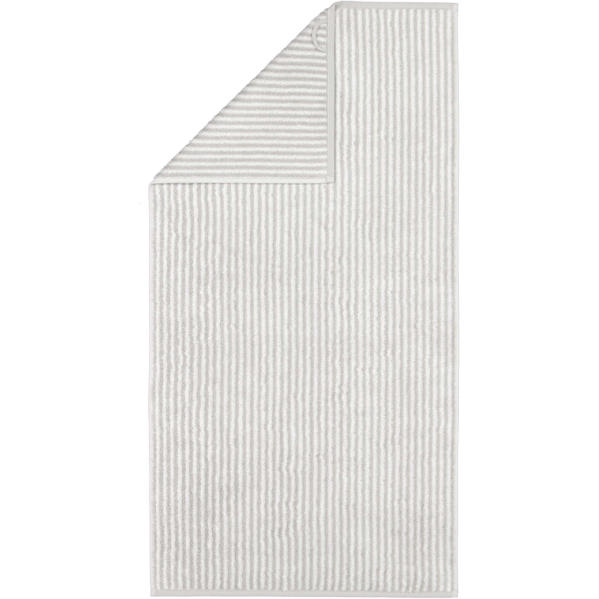 HANDTUCH TWO-TONE STRIPES 480 PLATIN - 76 - Grau, Textil (50/100cm) - Cawoe