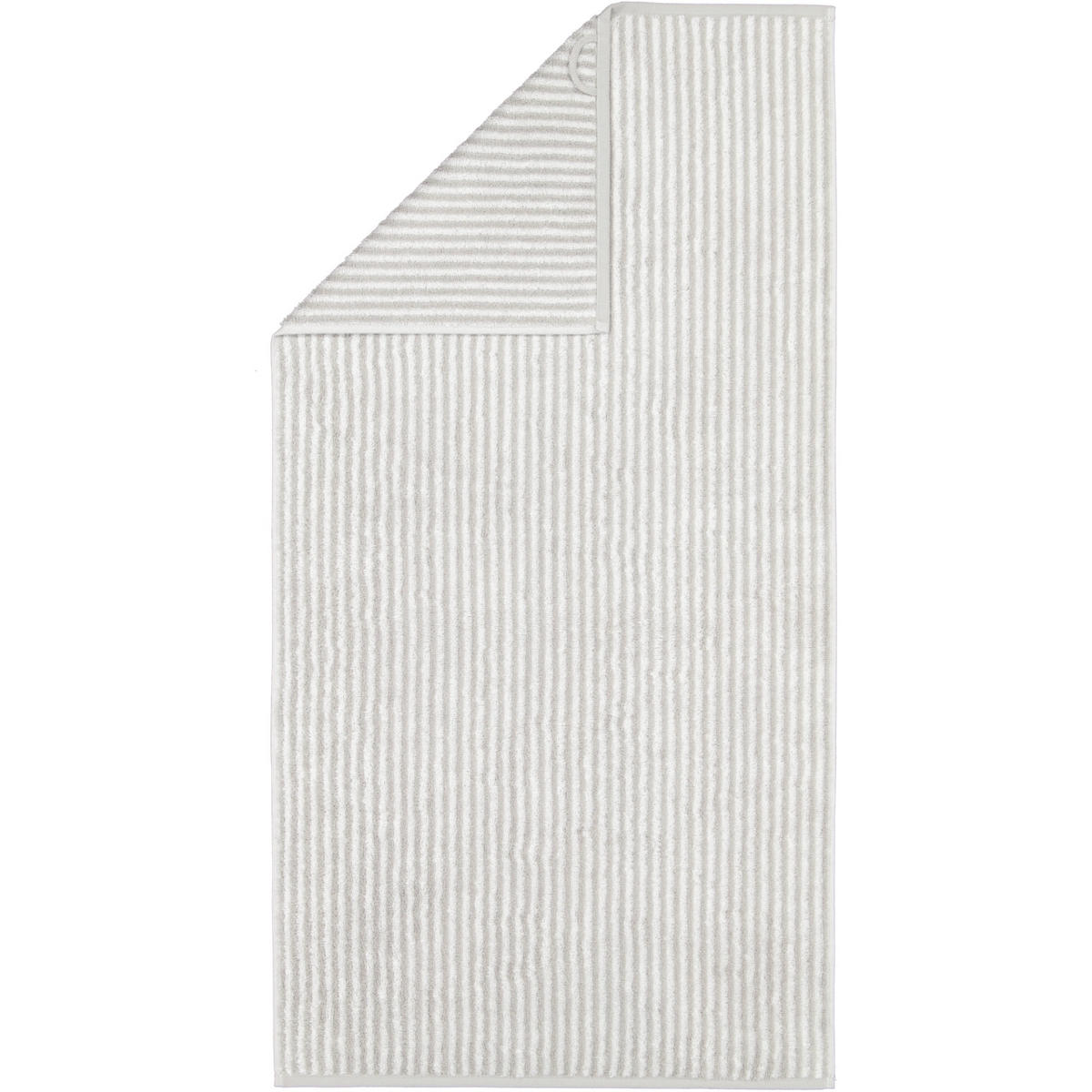 HANDTUCH TWO-TONE STRIPES 480 PLATIN - 76 - Grau, Textil (50/100cm) - Cawoe