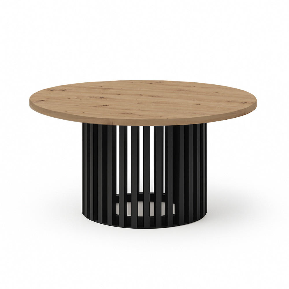 COUCHTISCH DOVER, 60 cm, minimalistisch und zeitlos, Eiche Artisan/Schwarz - Schwarz/Eiche Artisan, Holz (60/60/40cm) - Dekori_Interiors