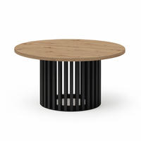 COUCHTISCH DOVER, 60 cm, minimalistisch und zeitlos, Eiche Artisan/Schwarz - Schwarz/Eiche Artisan, Holz (60/60/40cm) - Dekori_Interiors