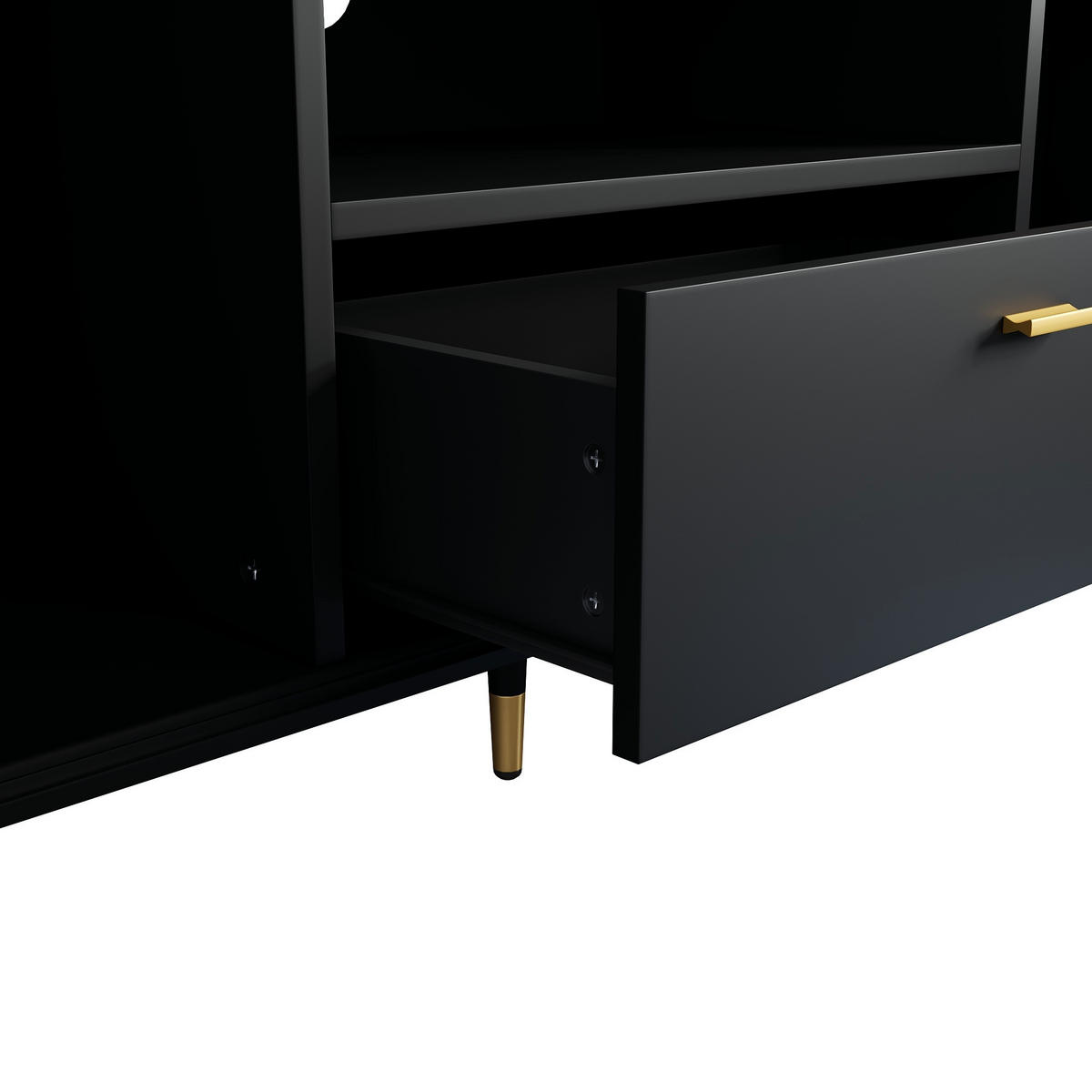 TV-LOWBOARD Schwarz 170/36/54 cm - Schwarz, Holzwerkstoff (170/54/36cm) - PANGIVO