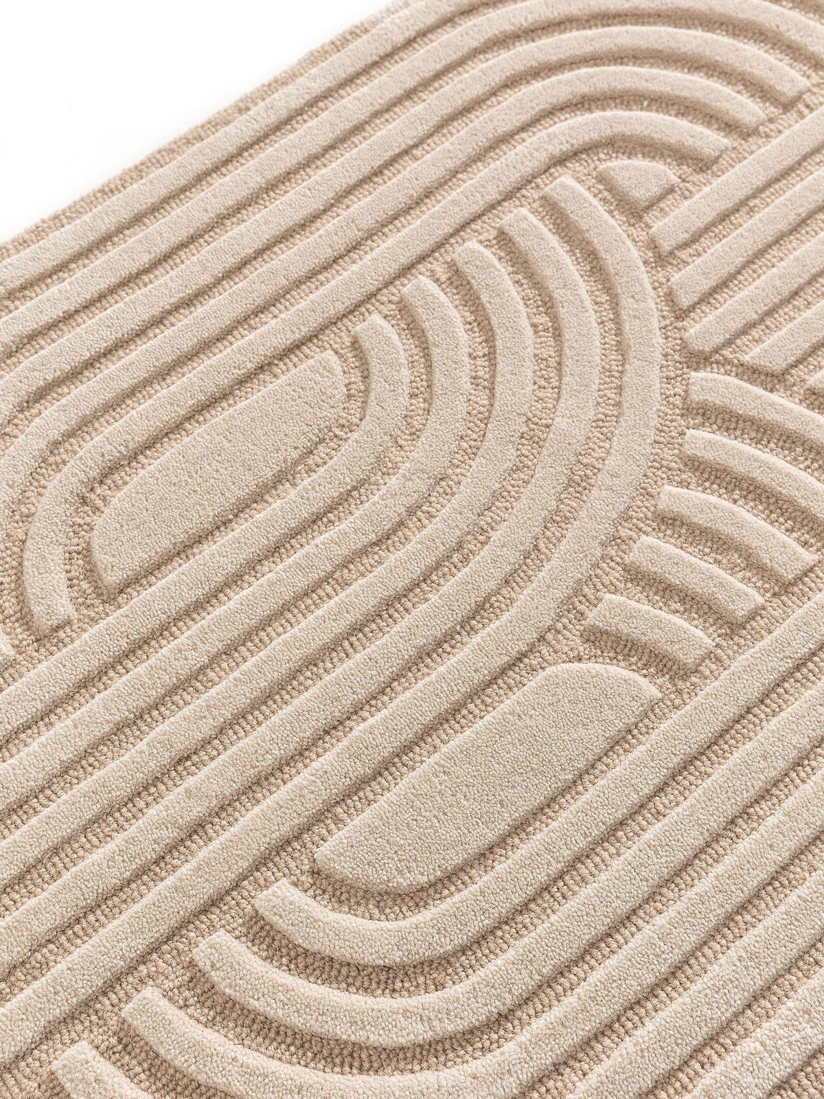 WOLLTEPPICH-LÄUFER Nuria Beige 70x200 cm - Beige, Textil (70/200cm) - benuta Pure