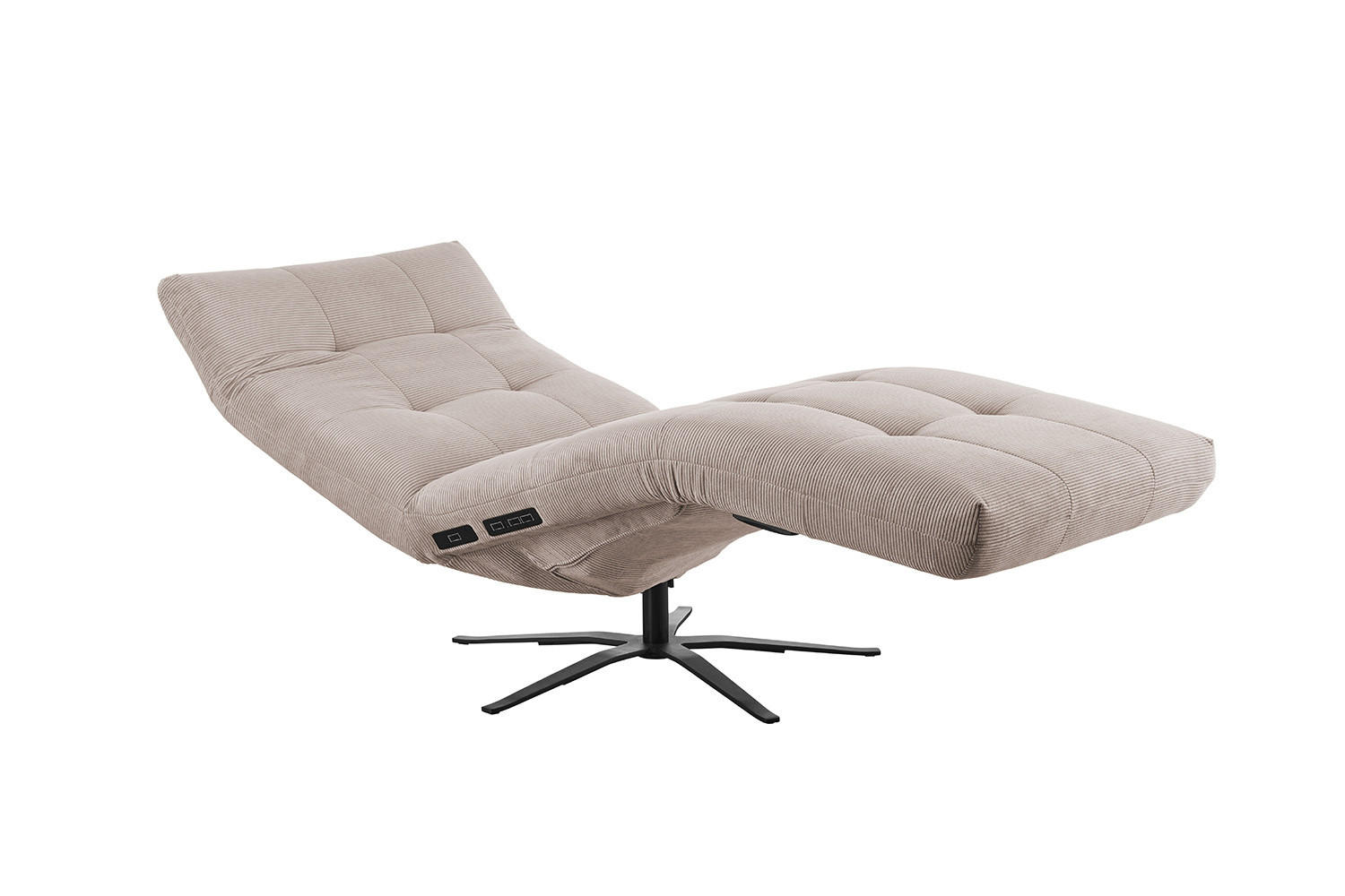 RELAXLIEGE LETICIA Beige Cord - Beige/Schwarz, Textil/Metall (82/115/156cm) - KAWOLA