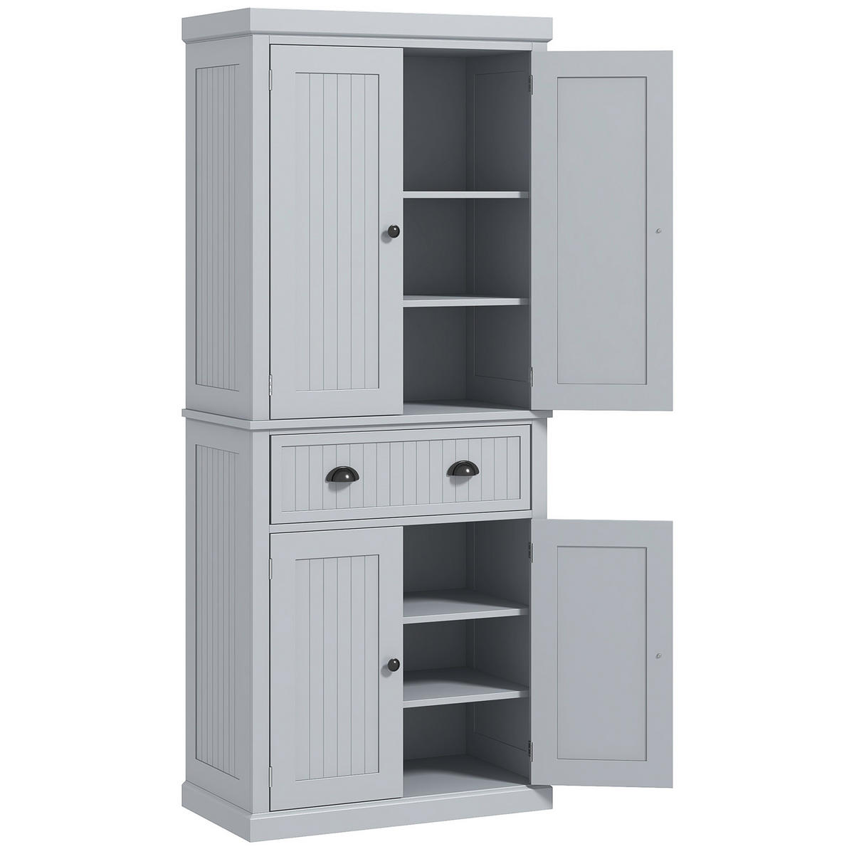 HIGHBOARD DE-11267 4 Türen Grau - Grau, Holzwerkstoff (40.2/183/76.2cm) - ComfortXL