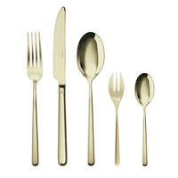 BESTECKSET Linear - Champagne - 30-teilig / 6 Personen - Champagner, Metall - Sambonet