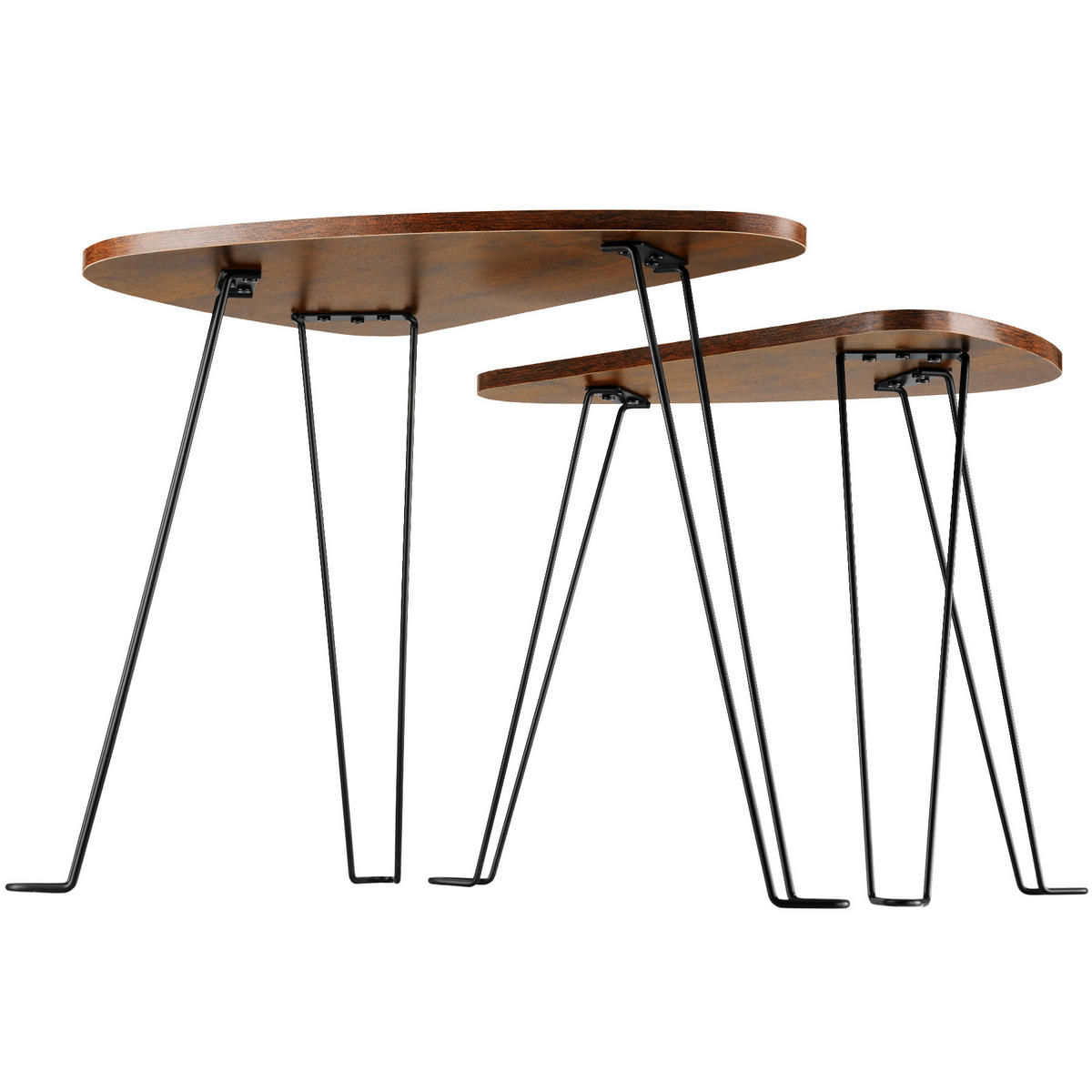 BEISTELLTISCHE 2er Set Richmond,stapelbar,Industrial Holz dunkel, rustikal - Rostfarben, Holzwerkstoff (60/38/48cm) - tectake