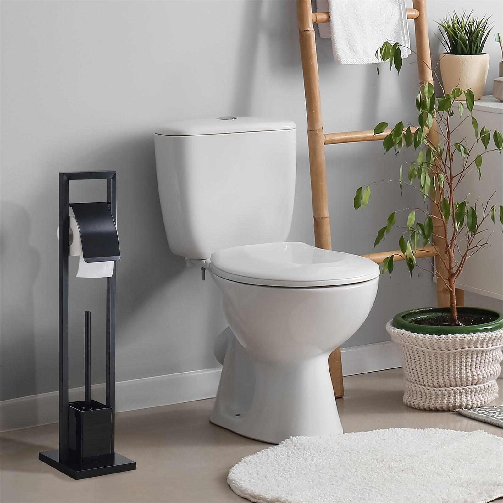 TOILETTENGARNITUR TOMA - Schwarz, Metall (18/75/18cm) - IDIMEX