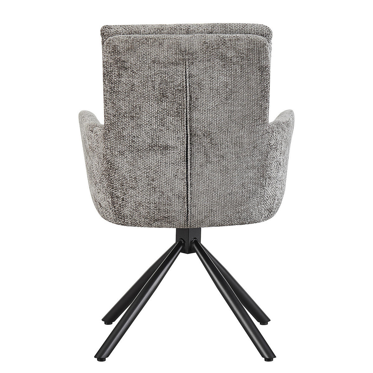ARMLEHNENSTUHL - Strukturstoff / Eisen - Grau / Schwarz - Grau, Textil/Metall (61/92/64cm) - home24
