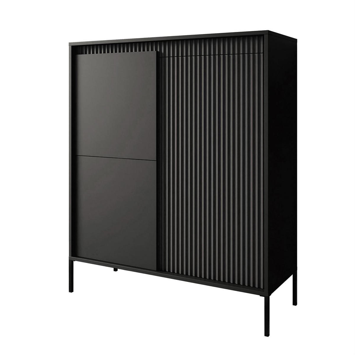 HIGHBOARD YASUMI 3D schwarz matt - Schwarz, Holzwerkstoff (103.5/123.4/39.5cm) - Lookway