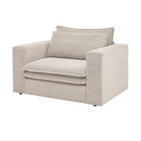 LOVESEAT beige Cord, Loungesessel 125 cm - Beige, Holz/Kunststoff (125/83/91cm) - Furn.Design