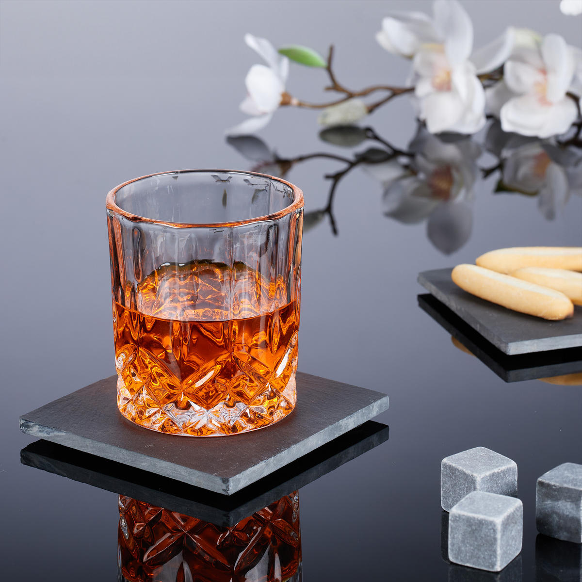 8XPODLOŽKY z bridlice - viacfarebná, plast/kameň (11.5/11.5cm) - Relaxdays