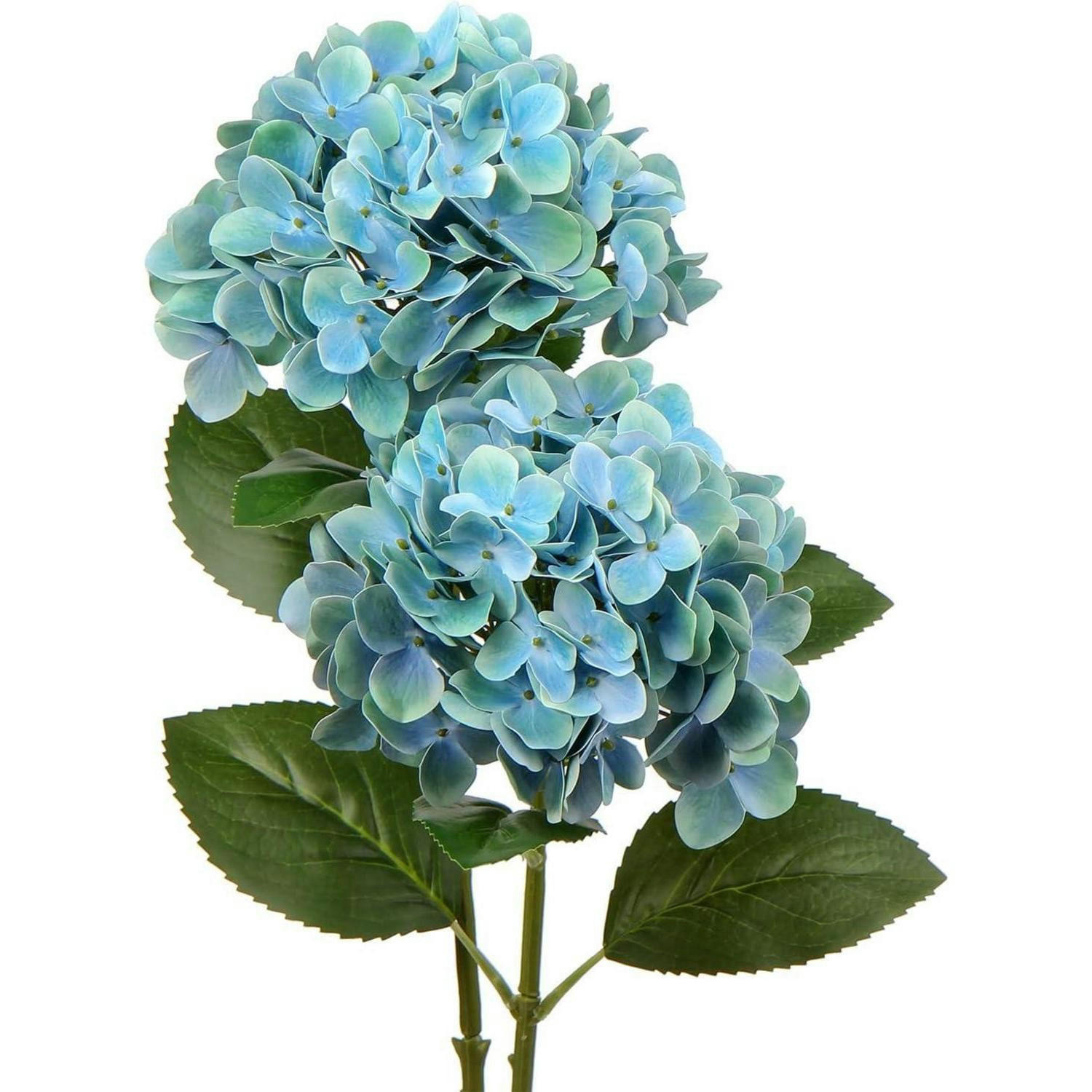 KUNSTBLUME Hortensie Cadet Blue 63 cm 2 Stück - Blau, Kunststoff (10cm)