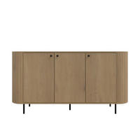 KOMMODE Olivia 165cm, mit 3 Türen und geriffeltem Design, eiche sonoma - Sonoma Eiche, Metall (43/85/165cm) - Margaret Hadas24
