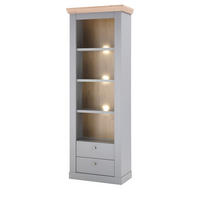 REGALSCHRANK grau, Artisan Eiche Landhaus 71 cm, Regal mit 4 Fächern - Silberfarben/Hellgrau, Holzwerkstoff/Metall (71/201/37cm) - Furn.Design