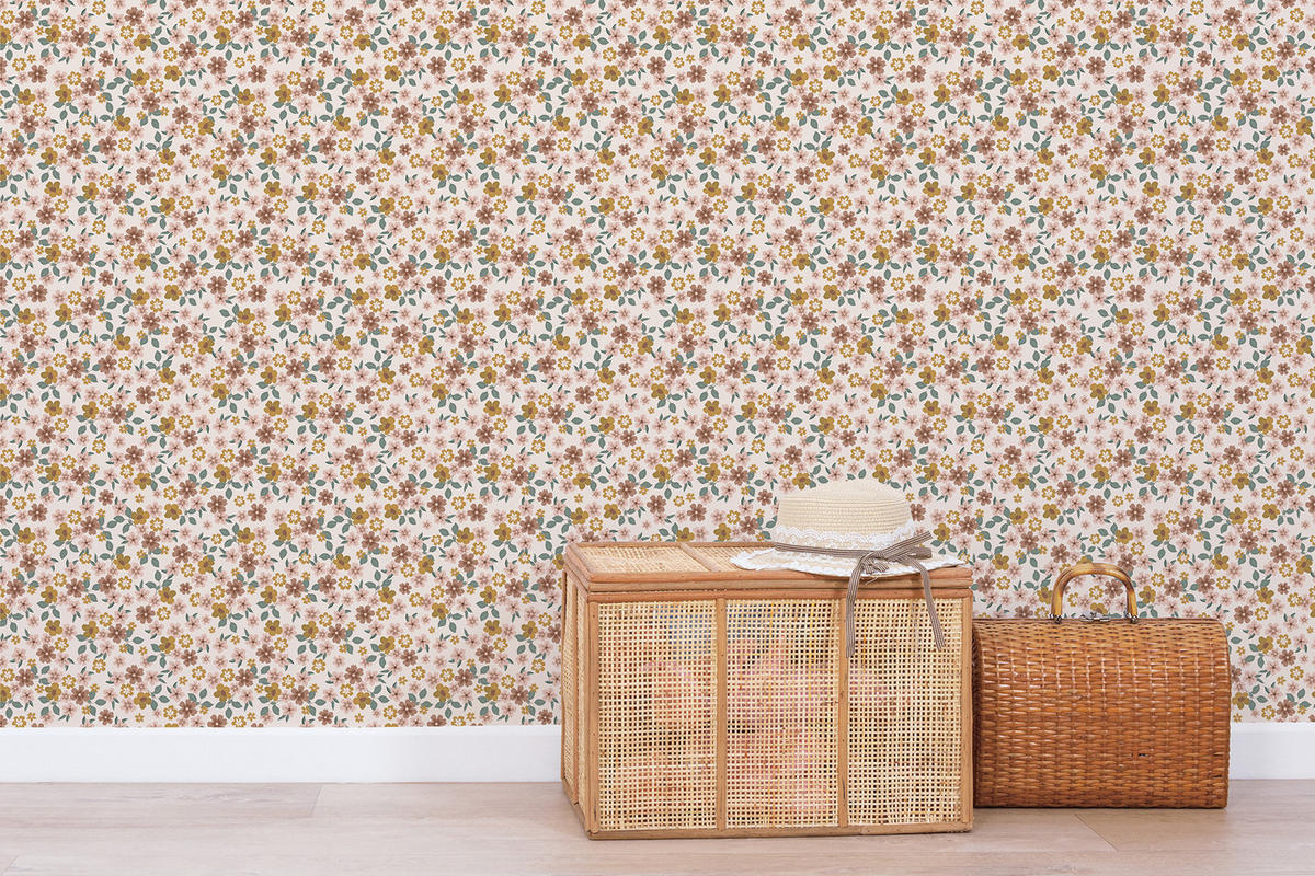 VLIESTAPETE Capucine, Blumen 50 cm x 10m, Mehrfarbig - Multicolor, Papier (50/1000cm) - Lilipinso