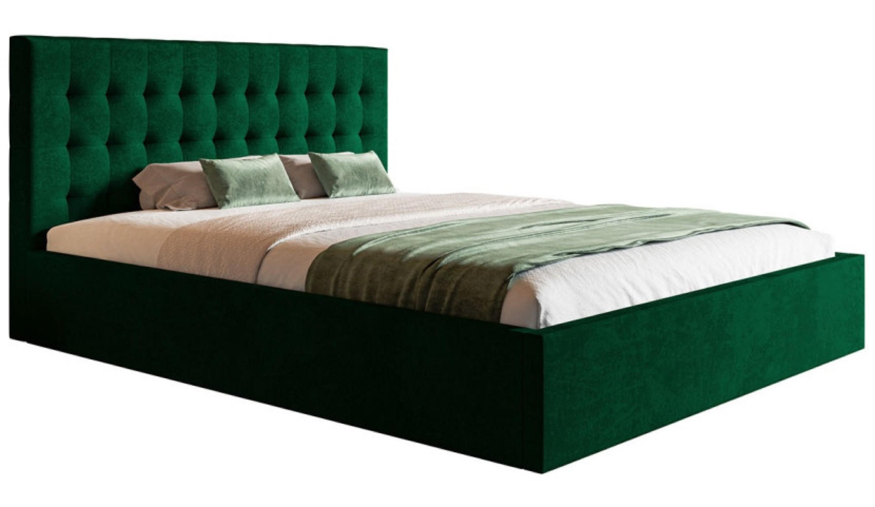 BETT Grün SIM 2 Gepolstert 120x200 cm - Schwarz/Grün, Kunststoff/Textil (120/200cm) - Sepro Meble