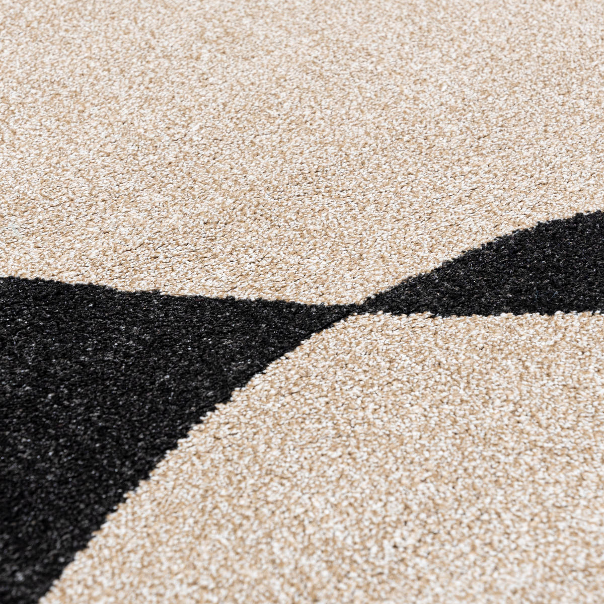 TEPPICH Beige Geometrisch In-Outdoor Pflanzlich Kurzflor Rechteckig 120 x 170 cm - Beige/Schwarz, Textil (120/170cm) - Mazovia
