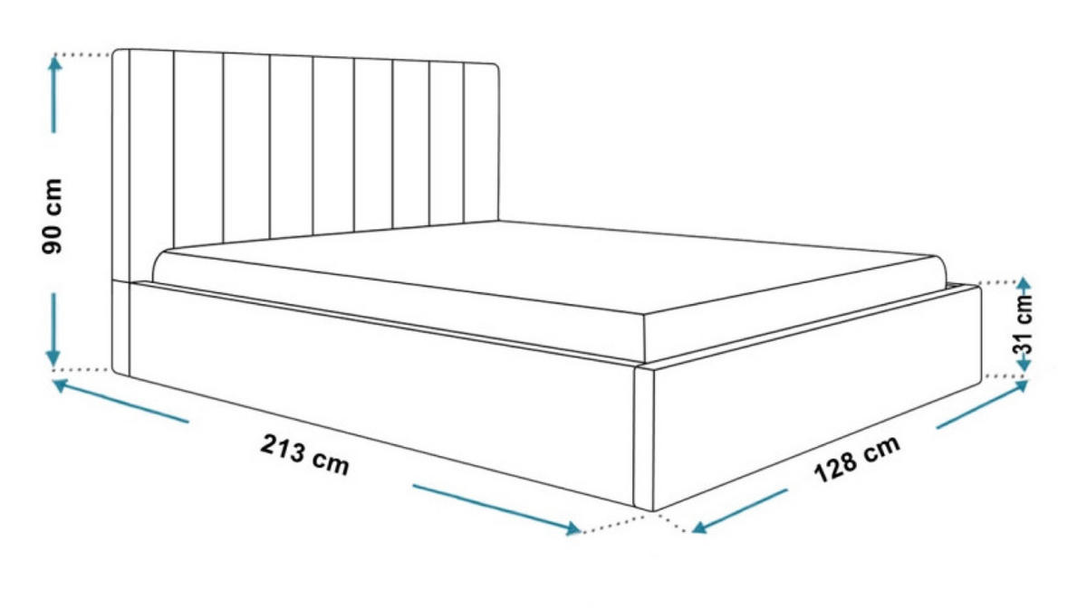 BETT Grau SIM 9 120x200 cm - Schwarz/Grau, Kunststoff/Textil (120/200cm) - Sepro Meble