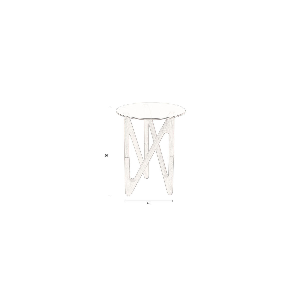 BEISTELLTISCH Naia Rund 40 cm Braun - Braun, Glas (40/40/50cm) - Dutchbone