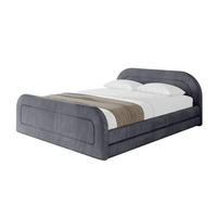 POLSTERBETT mit Bettkasten, Fußteil und Lattenrost, Boxbett mit Matratze H3/H4 - LERIS-v1-Z 200x200 Dunkelgrau - Dunkelgrau, Holzwerkstoff/Textil (200/200cm) - ALTDECOR