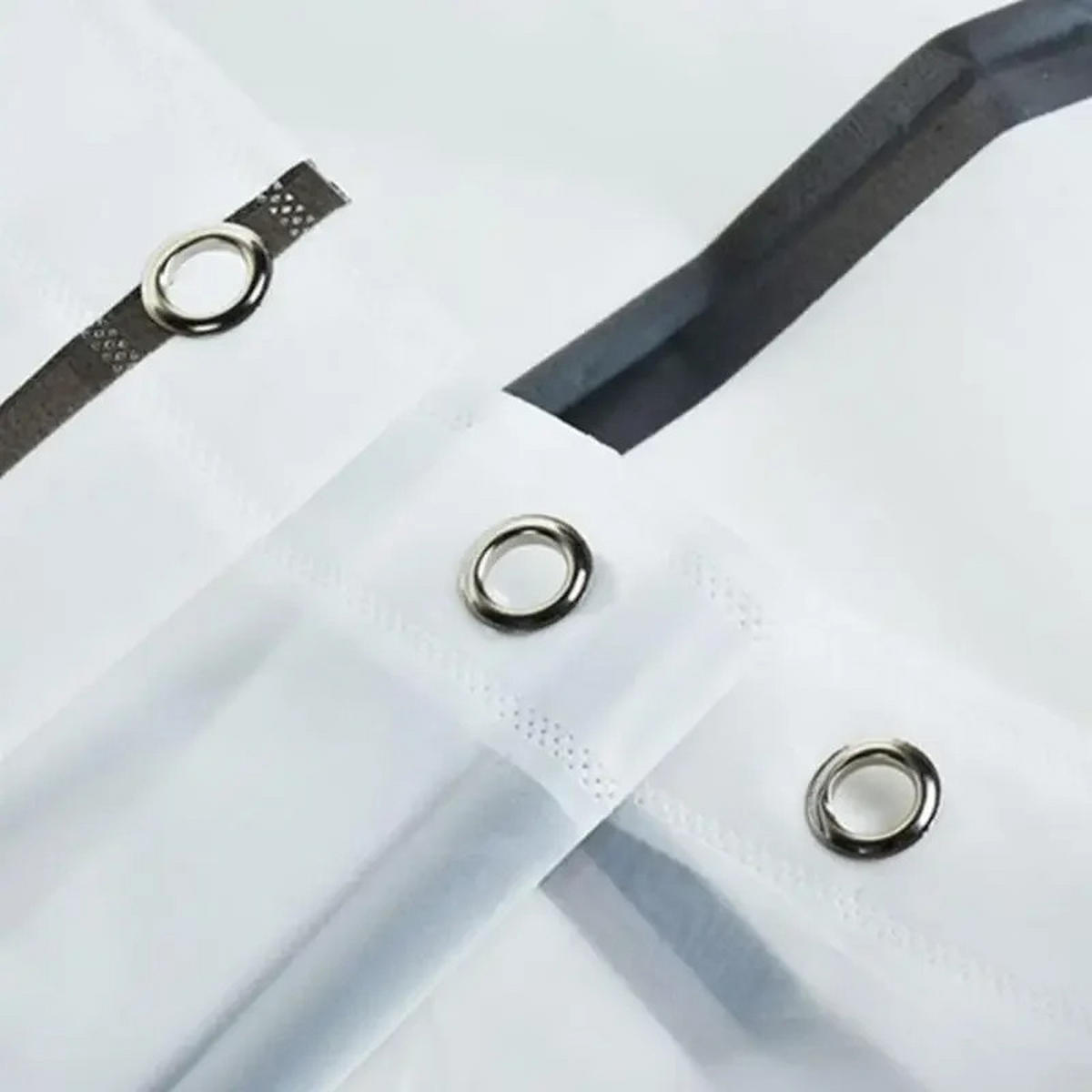 DUSCHVORHANG wasserdicht Stoff PEVA Einlage groß mit Haken - Weiß, Kunststoff (180/180cm) - MCBOSON